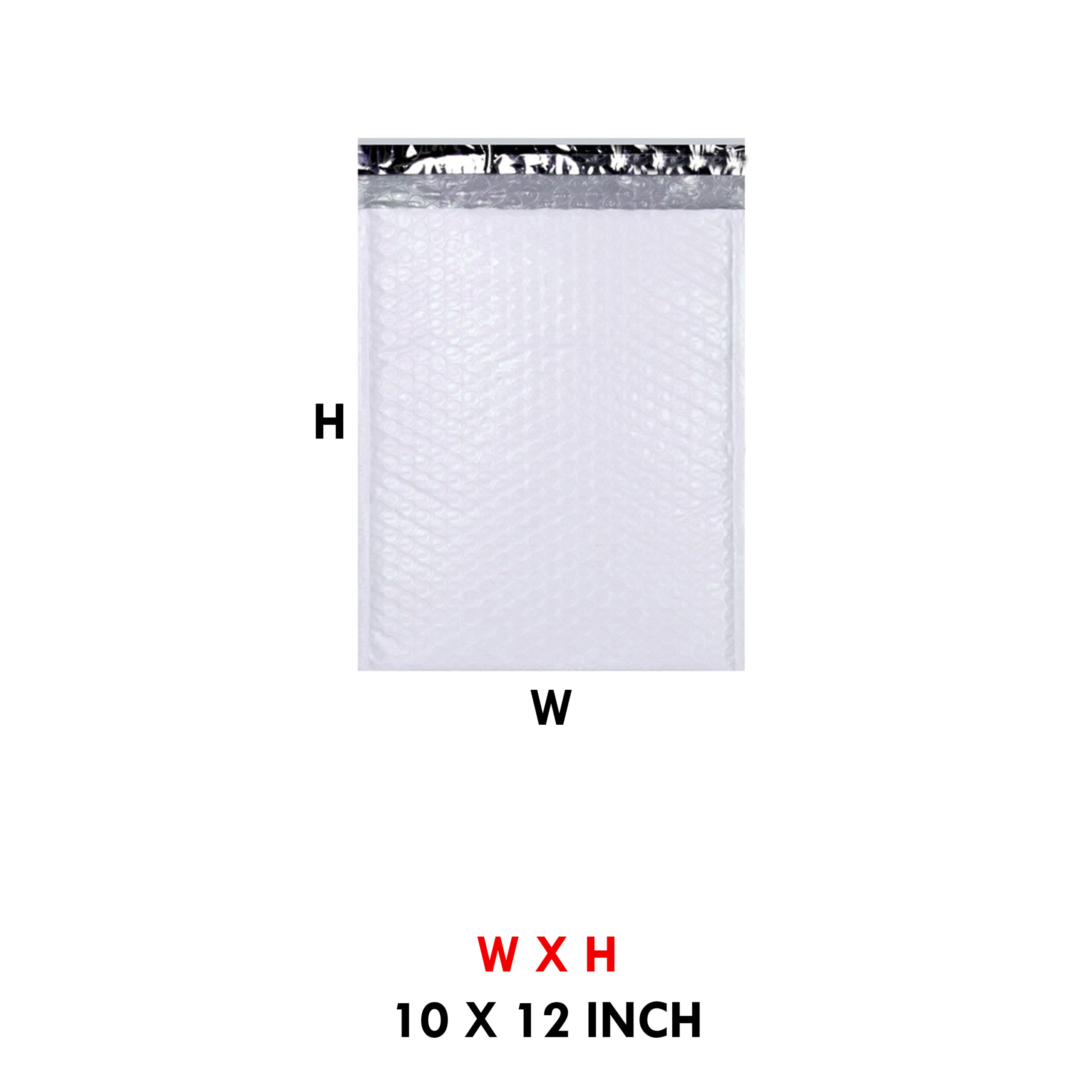 10 X 12 INCH PLAIN WHITE BUBBLE BAG WITH POD