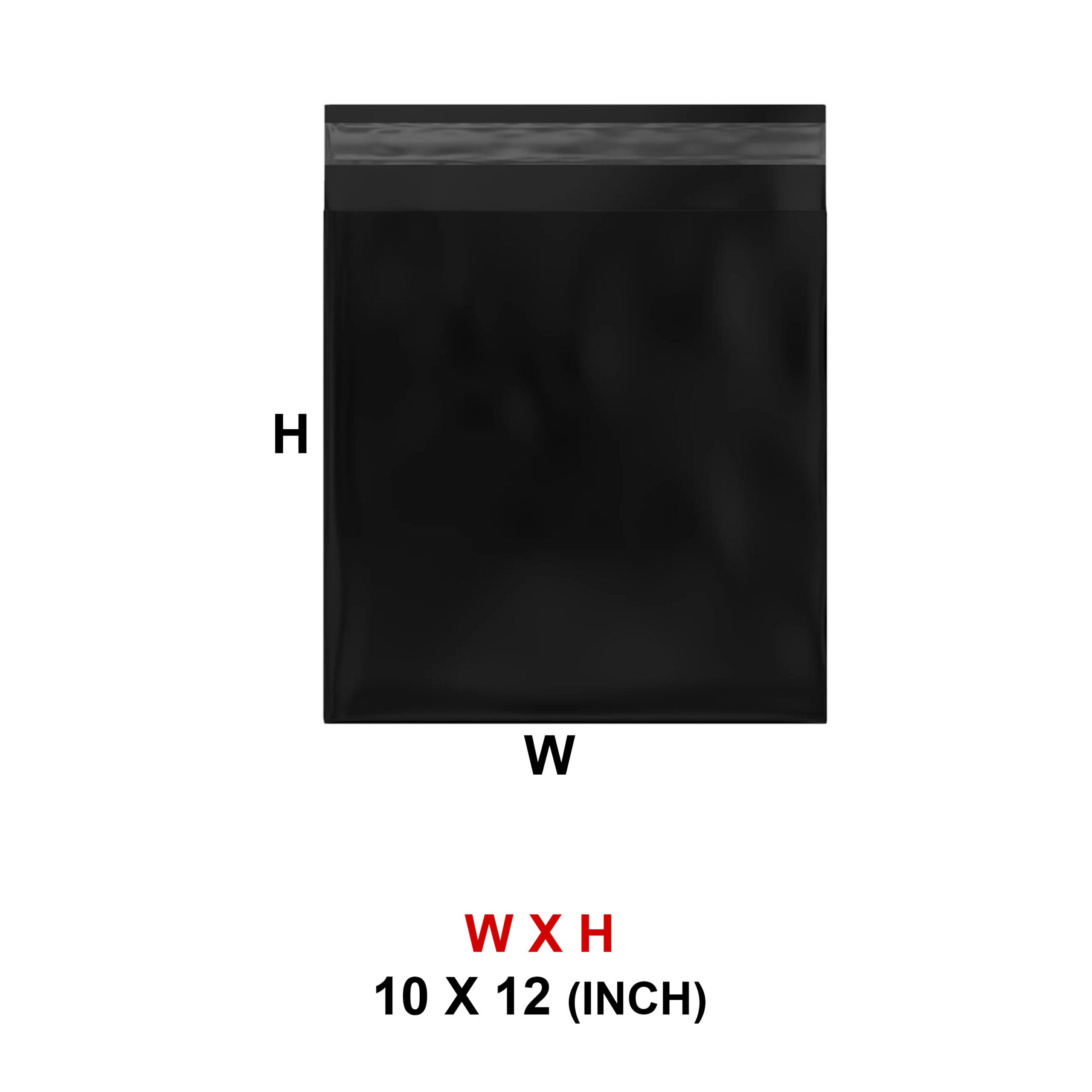 10 X 12 PLAIN  BLACK COURIER SHIPPING BAG