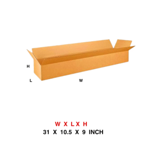 31 X 10.5 X 9  CORRUGATED 5PLY BOX