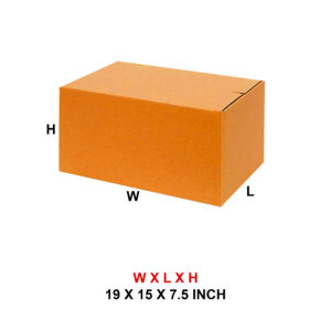 5PLY 19X15X7.5 INCH CORRUGATED BOX