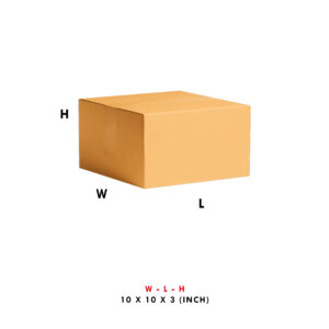 3PLY 10X10X3 INCH CORRUGATED BOX