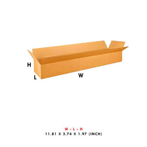 3PLY 11.81X3.74X1.97 INCH CORRUGATED BOX