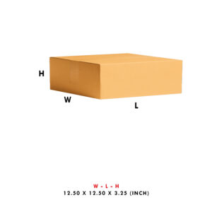 3PLY 12.50X12.50X3.25 INCH CORRUGATED BOX
