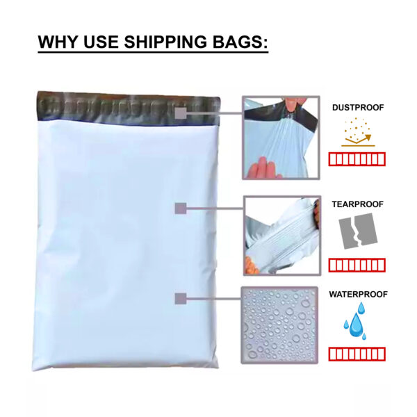 10 X 12 PLAIN  BLACK COURIER SHIPPING BAG - Image 3