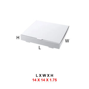 14 x 14 x 1.75 Inch White Pizza Box