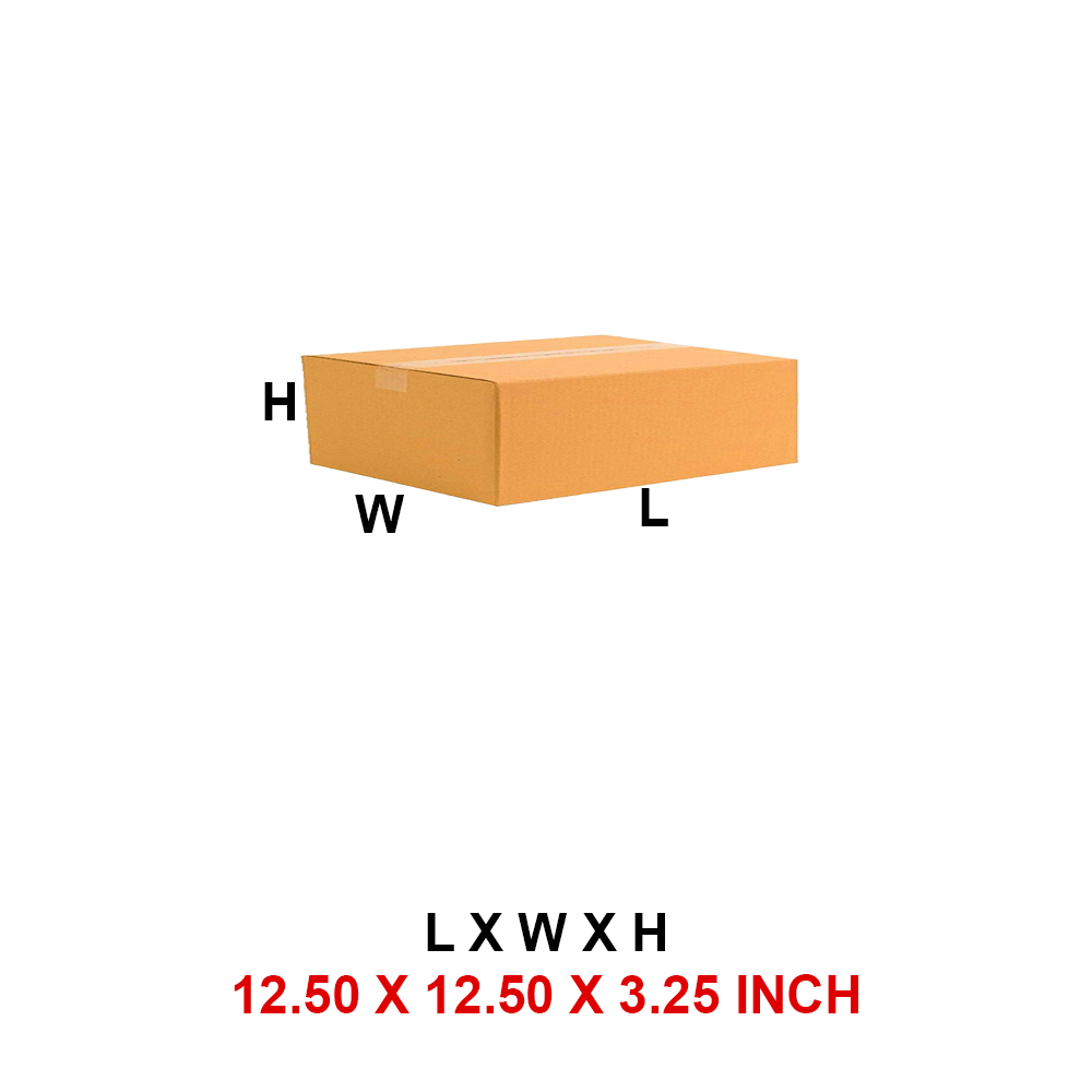 3 Ply 12.50 x 12.50 x 3.25 Inch –  Corrugated Box