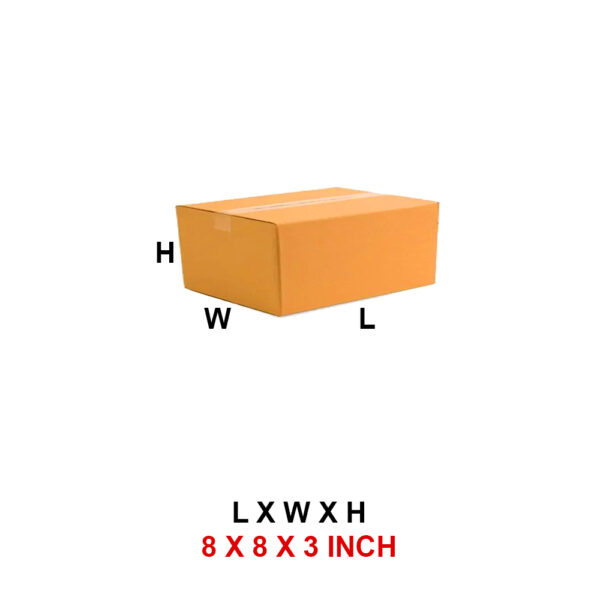 3 Ply 8 x 8 x 3 Inch -  Corrugated Box
