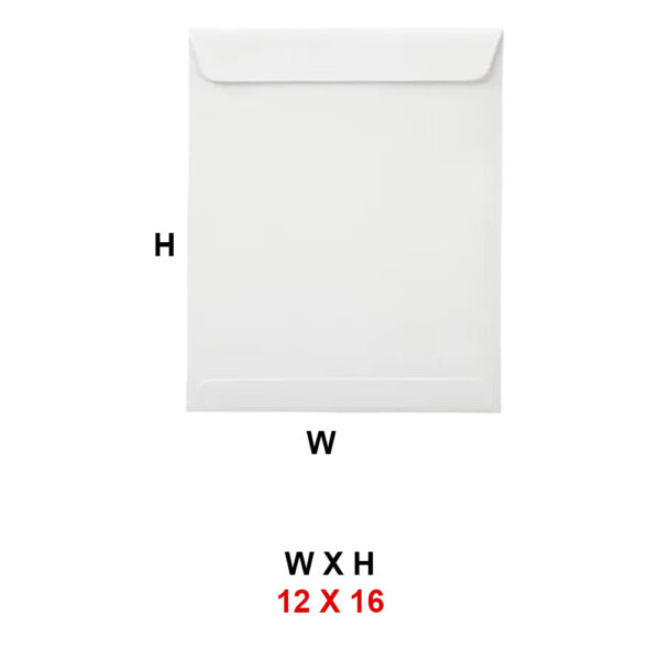 12 x 16 Inch White Envelopes - Pack of 100 Pcs