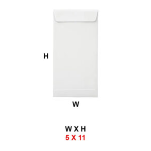 5 x 11 Inch White Envelopes - Pack Of 100 Pcs