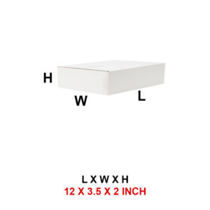 3 Ply 12 x 3.5 x 2 Inch -  White Laminated Corrugated Box