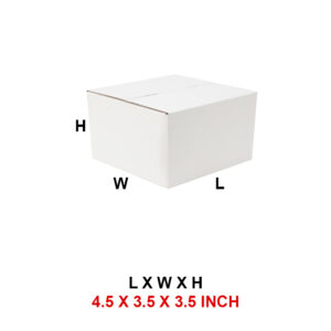 3 Ply 4.5 x 3.5 x 3.5 Inch -  White Laminated Corrugated Box