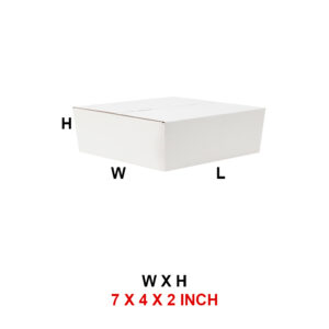 7 x 4 x 2 Inch - 3ply White Laminated Corrugated Box - Durable & Glossy Packaging for Elegant Products