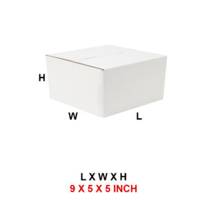 3 Ply 9 x 5 x 5 Inch -  White Laminated Corrugated Box