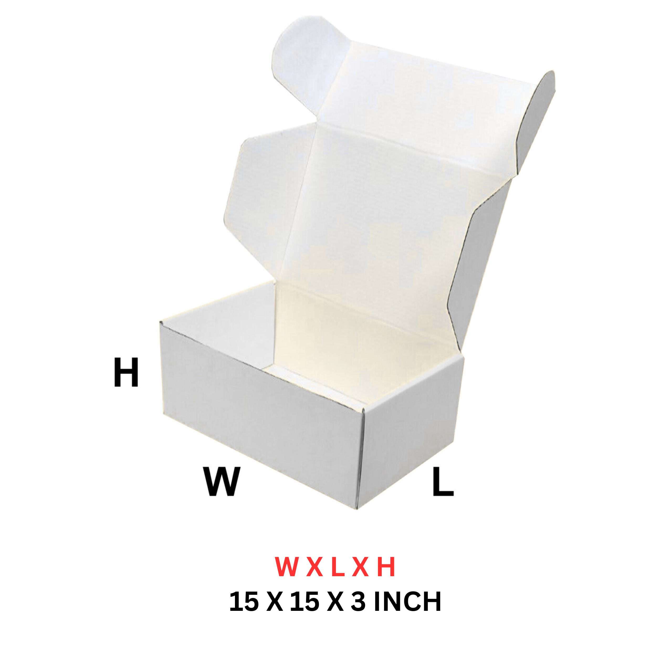 3 Ply 15 x 15 x 3 Inch – White Mailer Box