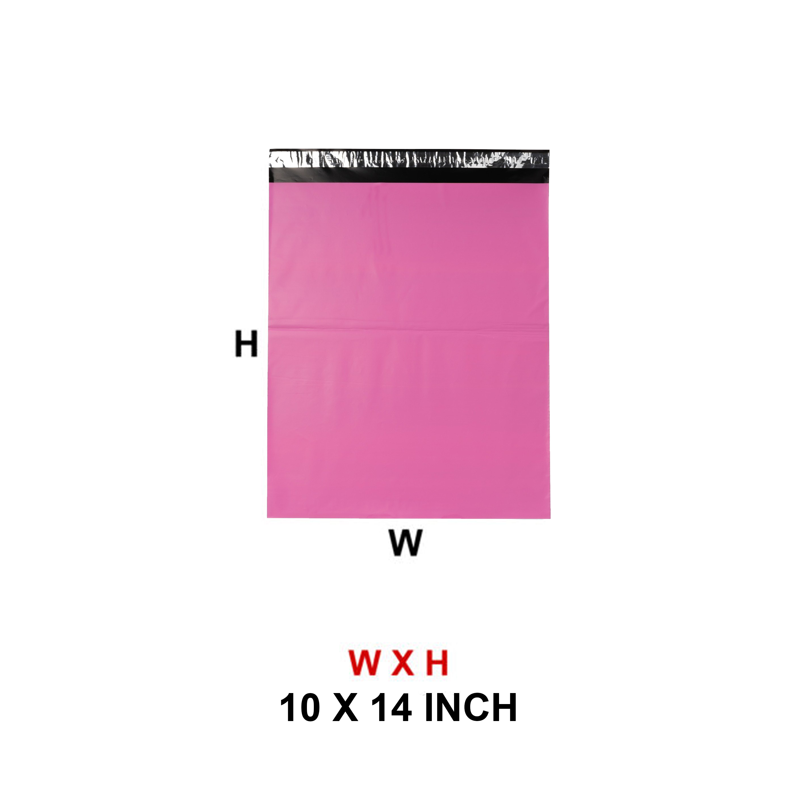 10 x 14 Inch Plain Pink Courier Shipping Bag
