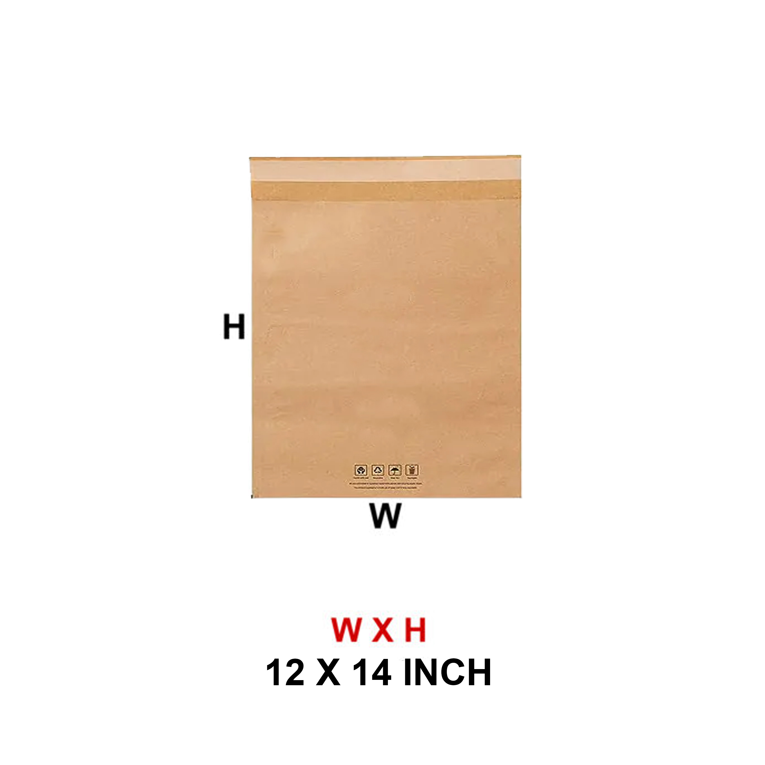 12 x 14 Inch Plain Brown Courier Shipping Bag