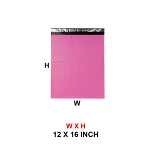 12 x 16 Inch Plain Pink Courier Shipping Bag - Water & Tamper Proof for E-commerce Packaging