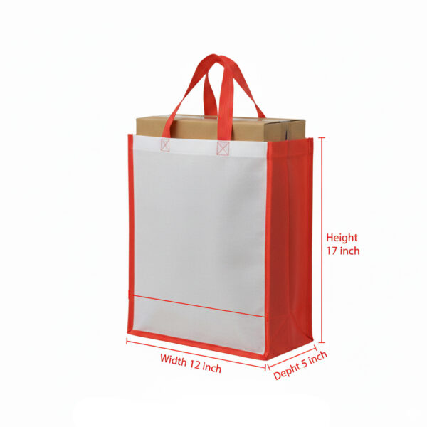 Non-Woven Tote Bags 12x17x5 Inch | Heavy Duty 120 GSM  | Premium Reusable Grocery & Shopping Bag Bulk - Image 2