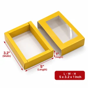 Yellow Window Slider Box 5x3.2x1 Inch