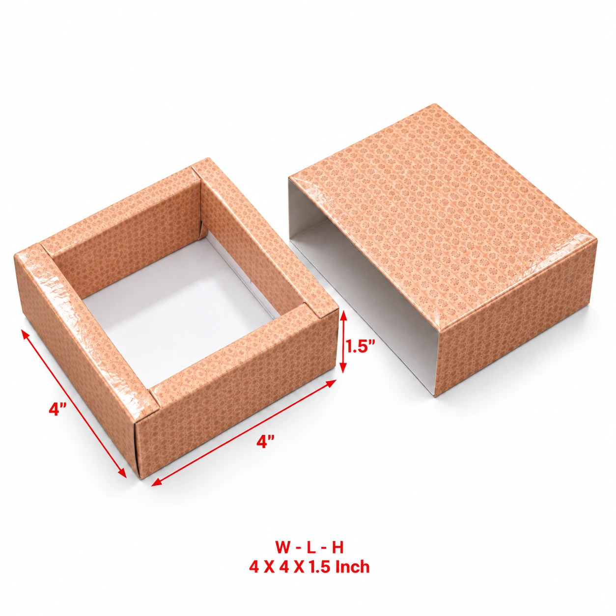 Premium Pattern Slider Box 4x4x1.5 Inch | Gift & Packaging Box