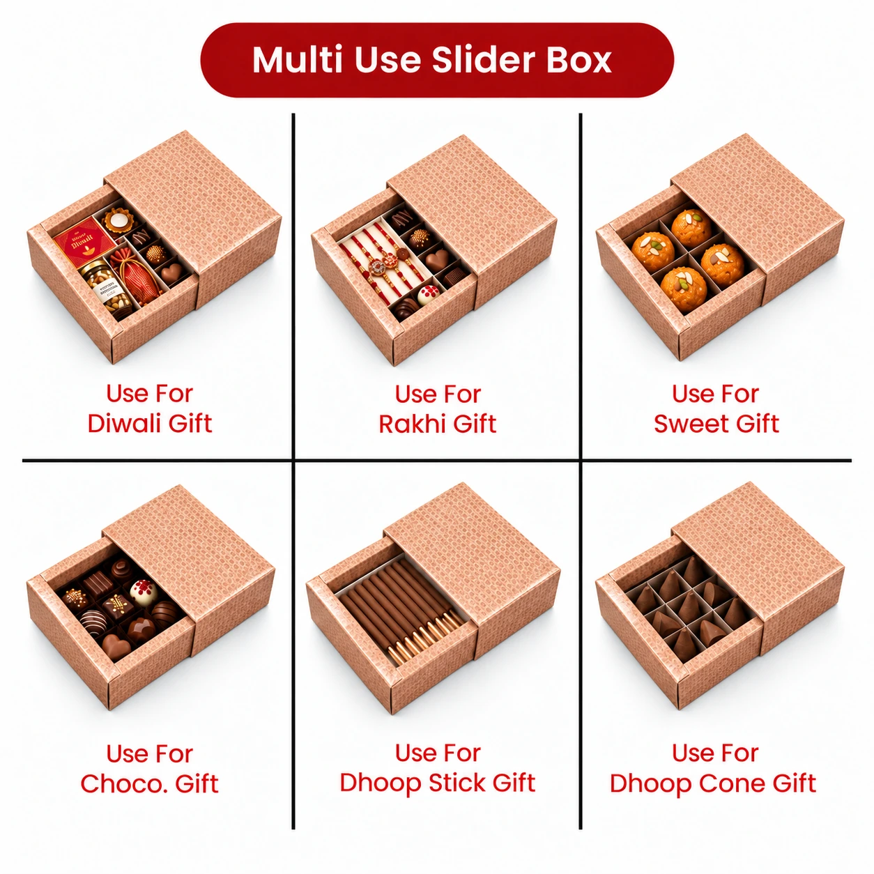 Premium Pattern Slider Box 4x4x1.5 Inch | Gift & Packaging Box - Image 3