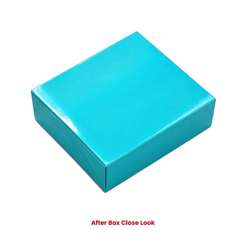 Turquoise Blue Slider Box 4x4x1.5 Inch | Premium Gift & Packaging Box - Image 3
