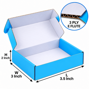 Sky blue mailer box 3.5 x 3 x 2 inch by Square Solutions