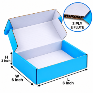 Sky blue mailer box 6 x 6 x 3 inch by Square Solutions