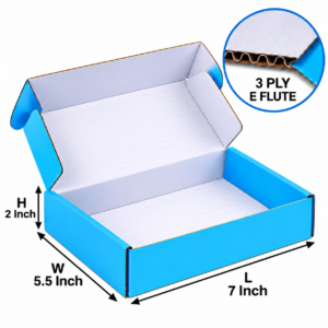 Sky blue mailer box 7 x 5.5 x 2 inch by Square Solutions