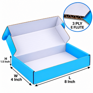 Sky blue mailer box 8 x 4 x 1.5 inch by Square Solutions