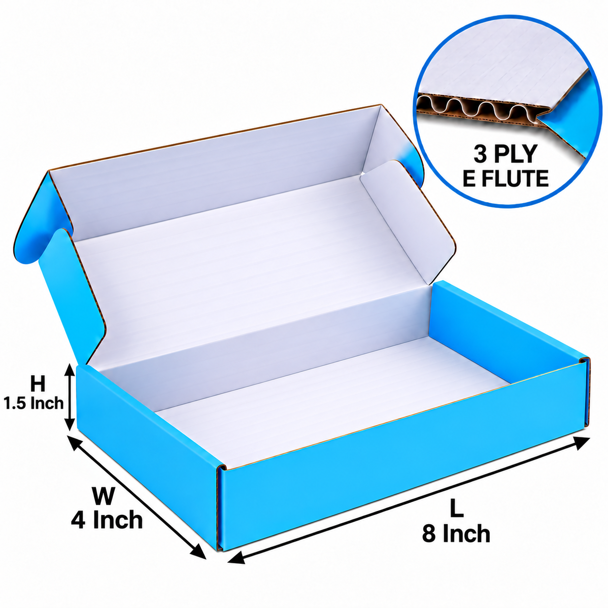 Sky Blue Rectangular Mailer Box for eCommerce and Gifts